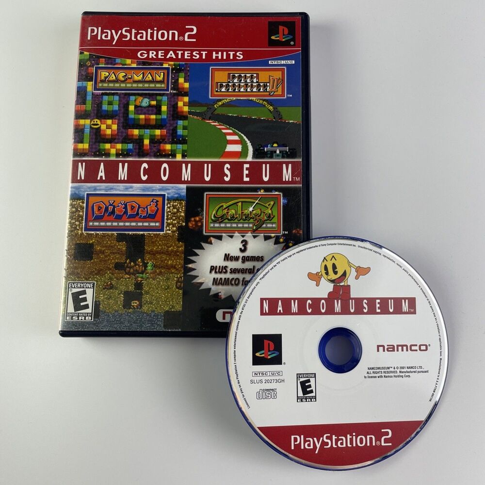Namco Museum (Sony PlayStation 2, 2001) PS2 Disc and Case